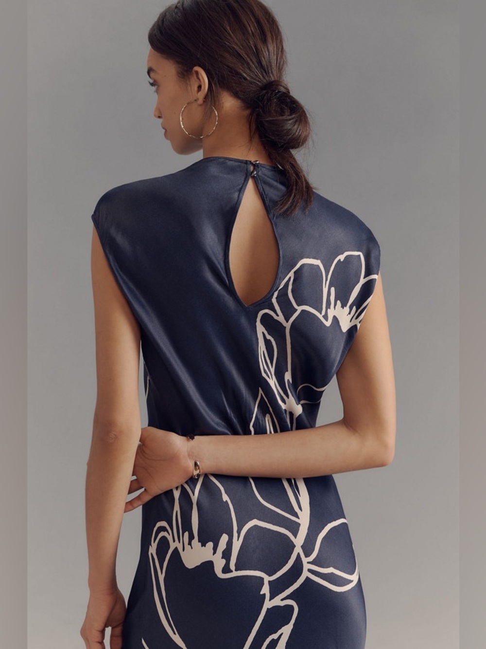 Anthropologie Maeve navy mock neck slip dress - Picture 3 of 9